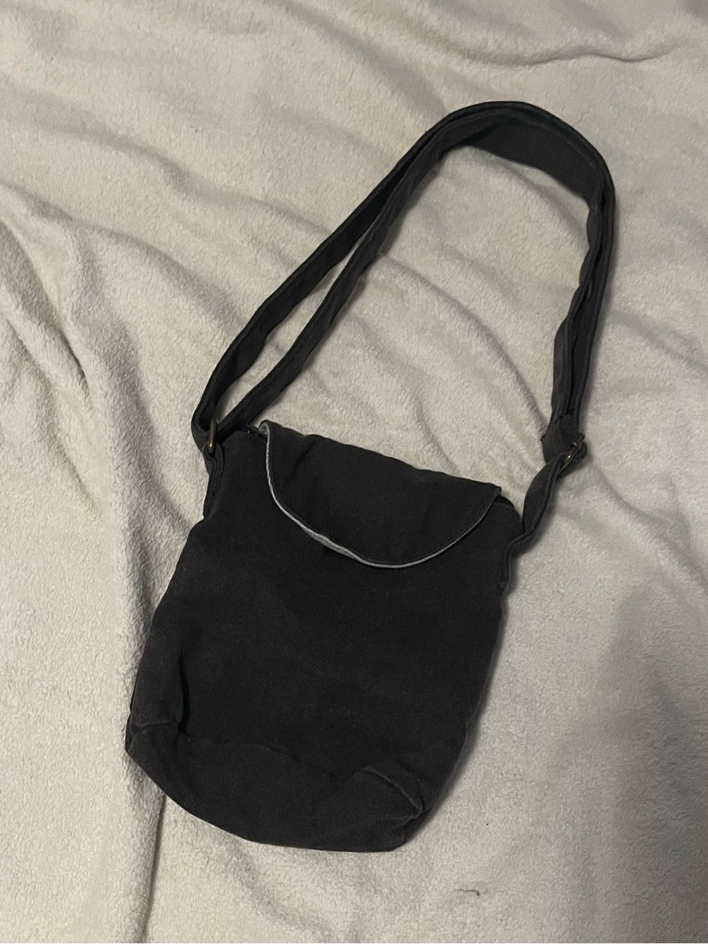 Black Crossbody Canvas Shoulder Bag